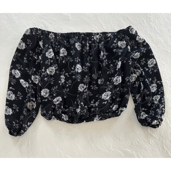 Michel Cropped Off The Shoulder Floral Top - Picture 6 of 8